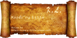 Kozáry Lilla névjegykártya