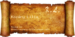Kozáry Lilla névjegykártya